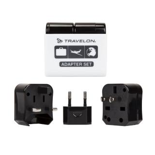 【Travelon】萬用旅行轉接頭3件 / 電源轉換頭 充電插頭