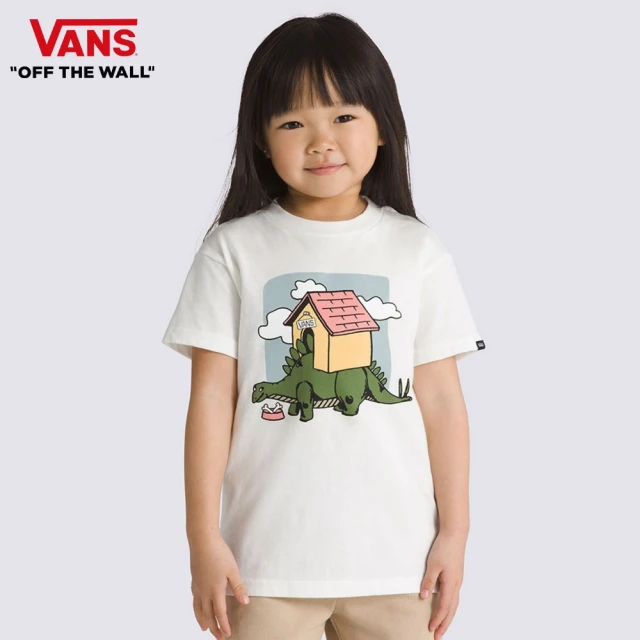 VANS 官方旗艦 Dino Home 小童款白色短袖T恤