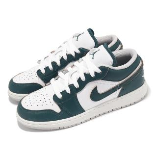 【NIKE 耐吉】休閒鞋 Air Jordan 1 Low SE GS 大童 女鞋 綠 白 AJ1 低筒(FQ8041-300)