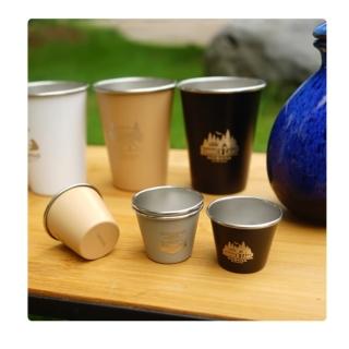 【May Shop】兩入組 戶外小酒杯4件組304不銹鋼燒烤啤酒杯露營便攜燒烤白酒杯(4杯一組 兩套組)