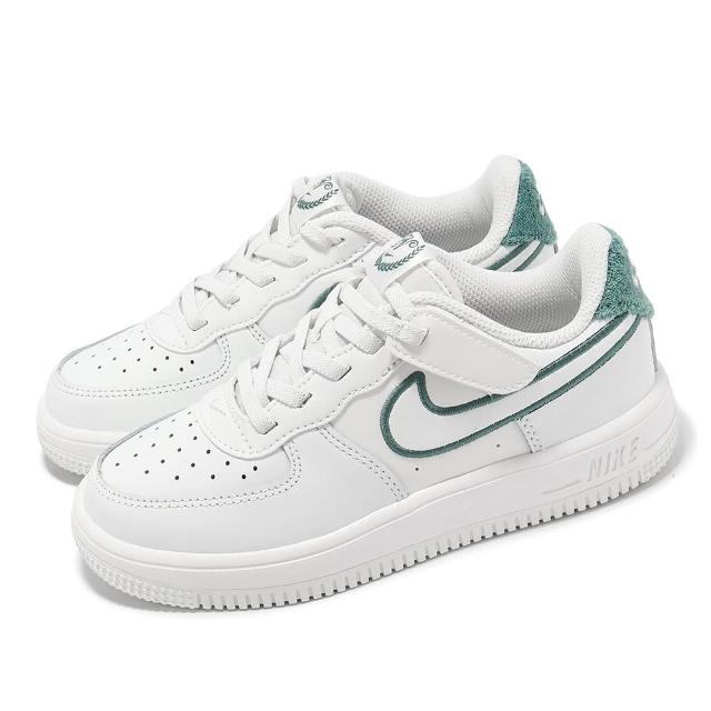 【NIKE 耐吉】休閒鞋 Force 1 Low Easyon LV8 3 PS 中童 白 綠 小朋友 皮革 AF1(FZ3369-100)