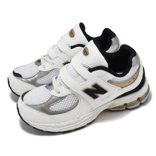 【NEW BALANCE】休閒鞋 2002R 中童 寬楦 黑 白 魔鬼氈 小朋友 千禧跑鞋 NB(PV2002PS-W)