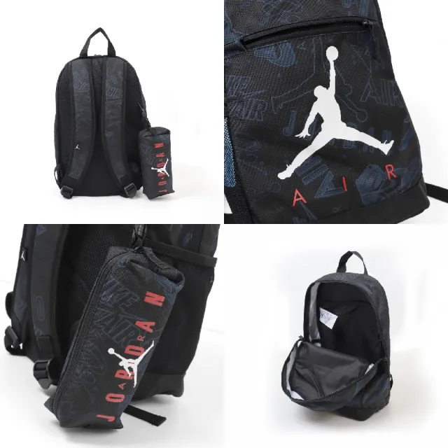 【NIKE 耐吉】後背包 Jordan Backpack 黑 藍 喬丹 附筆袋 雙肩包 背包(JD2433038PS-001)