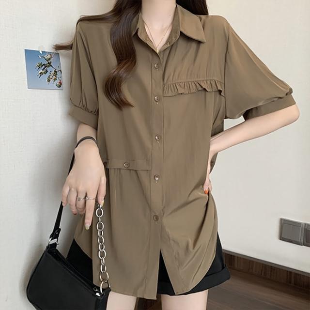 【麗質達人】8635翻領短袖上衣LY(M-4XL)