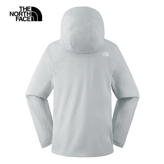 【The North Face 官方旗艦】北面女款灰色防風防潑水連帽外套｜89Y2A0M(薄外套/ 運動/風衣)