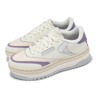 【REEBOK】休閒鞋 Club C Extra 女鞋 米白 紫 厚底 增高(100201427)