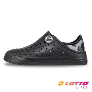 【LOTTO】男 Sicily 輕量洞洞鞋(黑/灰-LT4AMS5890)