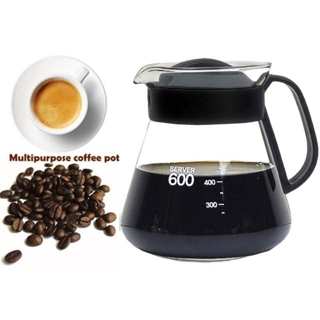 【Coffee Server】進口咖啡壺600ml－買1送1/泡茶壺/沖泡壺(2入黑)