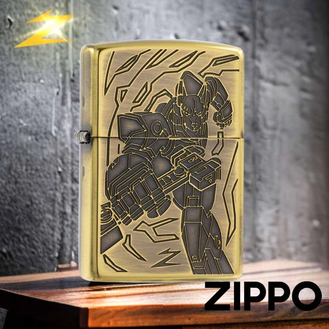 Zippo 日系~龍虎圖案設計-五面連續蝕刻加工(銀燻黑鏡面