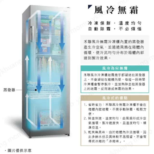 【HERAN 禾聯】家電快配★260公升四星急凍風冷無霜直立式冷凍櫃(HFZ-B2651F)