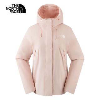 【The North Face 官方旗艦】北面女款粉色DWR防潑水連帽外套｜89Y2LK6