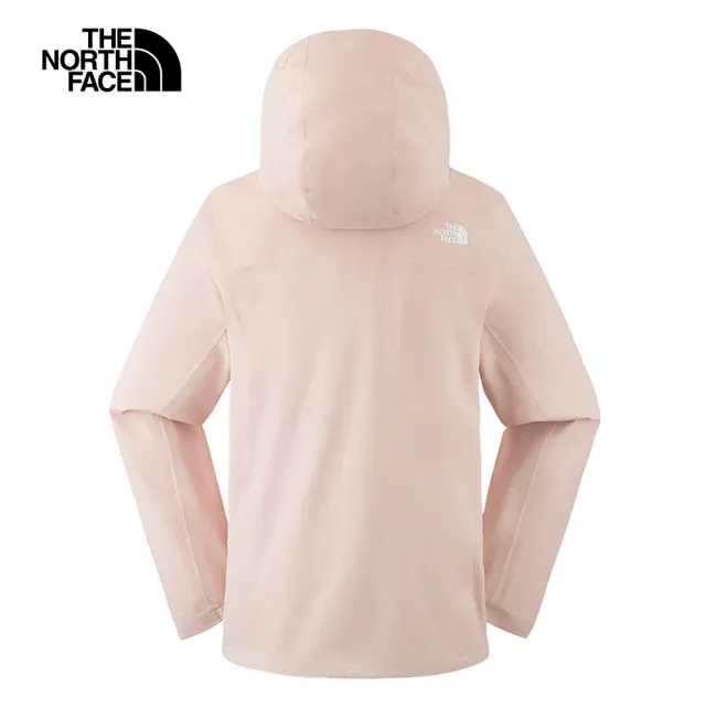 【The North Face 官方旗艦】北面女款粉色DWR防潑水連帽外套｜89Y2LK6