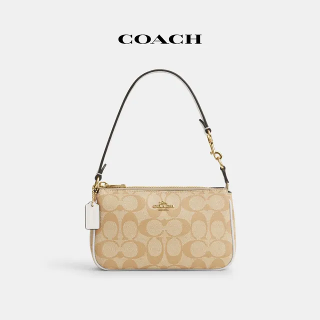 【COACH蔻馳官方直營】NOLITA19經典Logo手袋-IM淺卡其色粉筆白色(CS442)