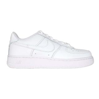 【NIKE 耐吉】23-25CM_AIR FORCE 1 LE-GS 男女大童休閒鞋-經典 童鞋 運動鞋 銀標 白(FV5951-111)