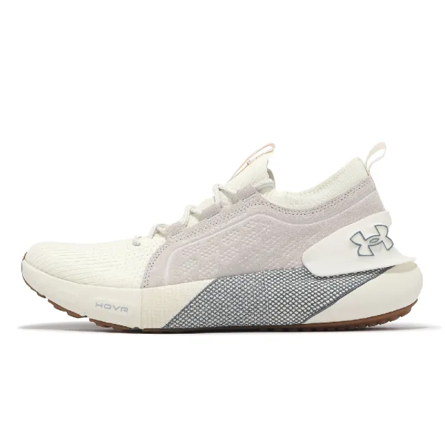 【UNDER ARMOUR】慢跑鞋 HOVR Phantom 3 SE Suede 男鞋 米白 麂皮 襪套 緩衝 運動鞋 UA(3026651100)