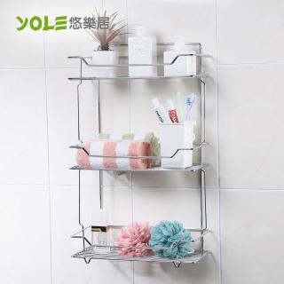 【YOLE 悠樂居】多用途三層鍍鉻方形置物架#1425040