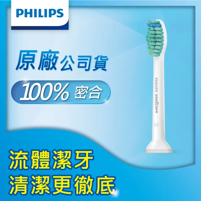 【Philips 飛利浦】Sonicare  Pro專業清潔刷頭單入組-標準型-白HX6011/63