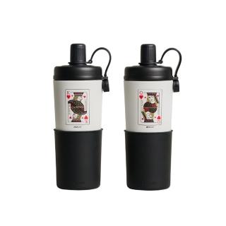 【RICO 瑞可】RICOCAFE 陶瓷塗層 COOLID酷力杯 800ml｜國王X皇后 情人款(吸管杯/隨行杯/環保杯/保溫瓶)