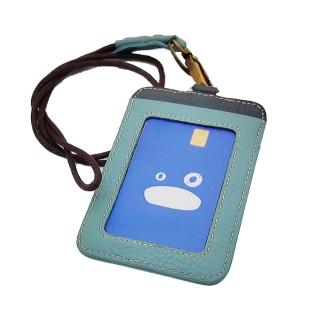 【BONum 博紐】復古真皮手工頸掛識別證套 門禁卡(門禁卡 信用卡 識別證 掛脖 名片