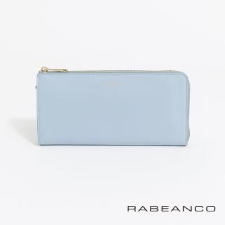 【RABEANCO】迷時尚系列L型拉鍊長夾(粉藍)