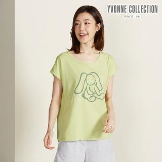【YVONNE 以旺傢飾】薄荷紗 垂耳兔短袖上衣(新芽綠)