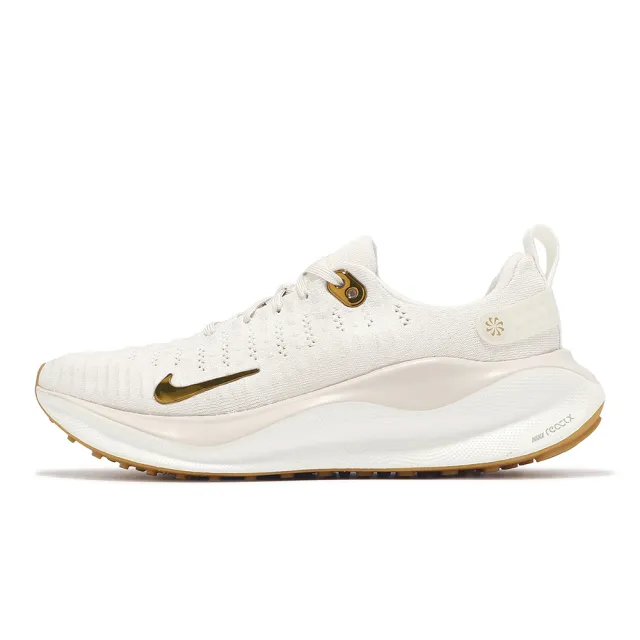 【NIKE 耐吉】慢跑鞋 Wmns Reactx Infinity Run 4 女鞋 米白 金 防潑水鞋面 運動鞋(DR2670-013)