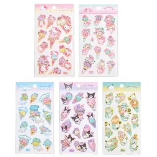 【SANRIO 三麗鷗】冰淇淋派對系列 燙金和紙貼紙 手帳貼紙