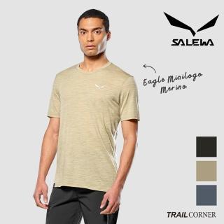 【SALEWA】EAGLE MINILOGO MERINO T-SHIRT 男 短袖羊毛T恤(運動上衣 排汗衣)