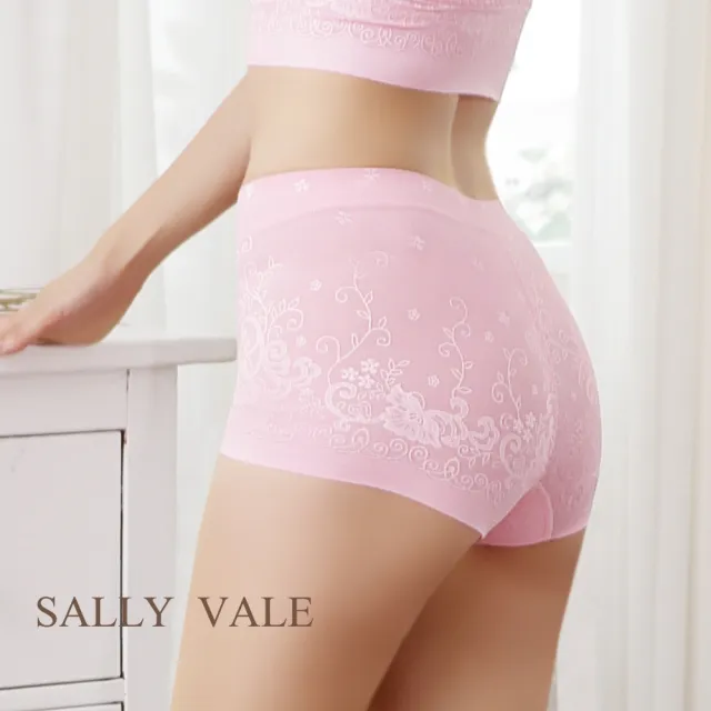 【Sally Vale 莎莉薇】冰心蕾絲 提臀美型石墨烯內褲(6件隨機色)