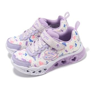 【SKECHERS】x DC 兒童燈鞋 S Light-Flutter Heart Lights 中童 紫 閃燈 發光(319509-LLVMT)