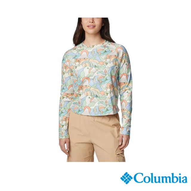 【Columbia 哥倫比亞】女款-Boundless Trek™ Active LS-快乾長袖上衣-印花色(UAR42890QX/IS)