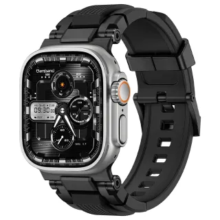 【Amband】AmBand Apple Watch 智能錶帶 ☆ M1S Metal 黑扣x黑錶帶(49mm - Apple Watch Ultra 3 / 2 / 1)