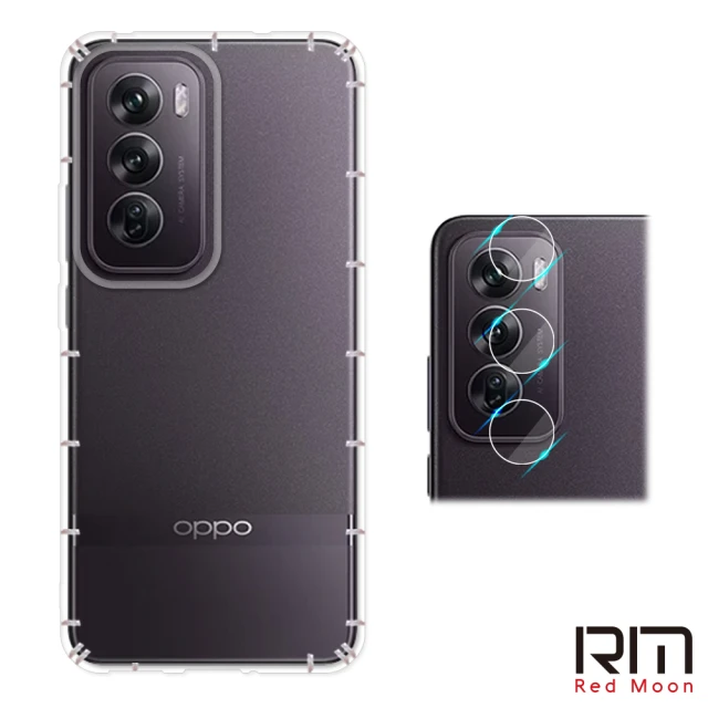 RedMoon OPPO Reno12 Pro / Reno12 5G 手機殼貼2件組 空壓殼鏡頭增高版+厚版鏡頭貼