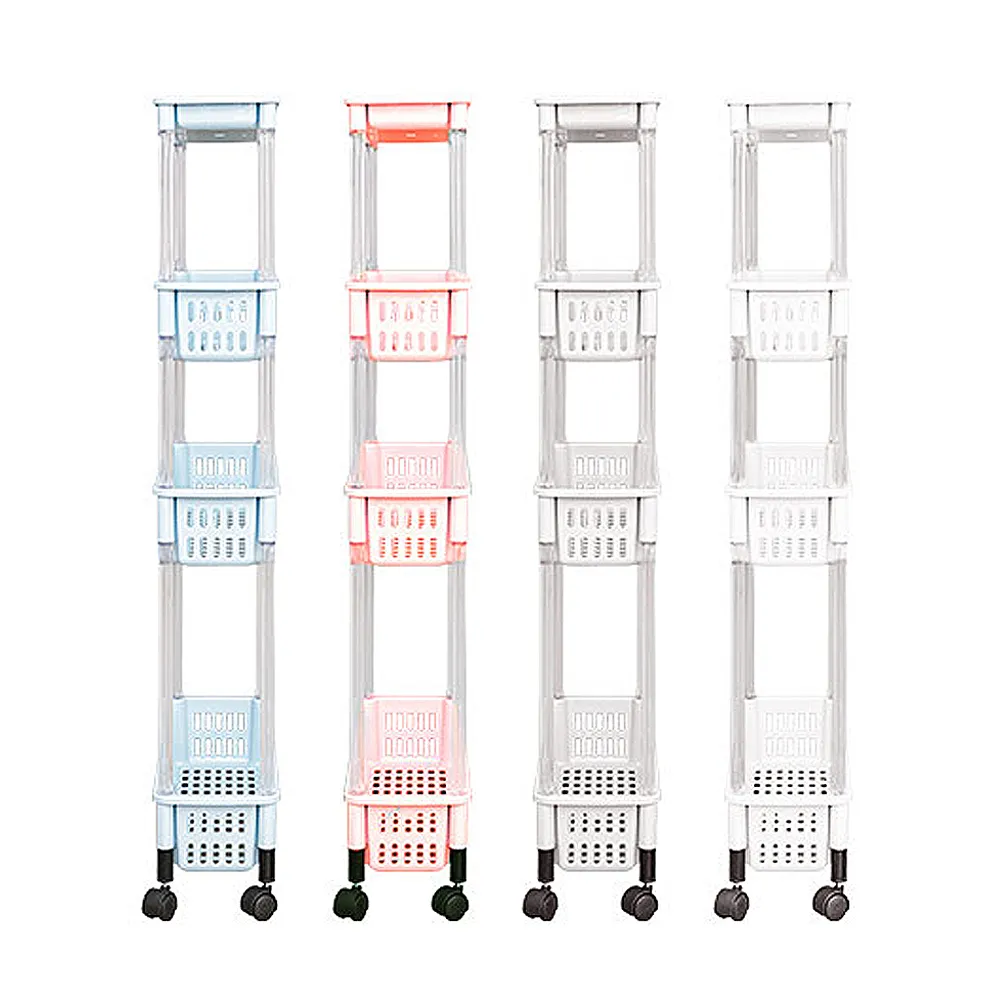 【dayneeds 日需百備】巧收納四層隙縫收納架 四色可選(滑輪推車/收納架/置物架)