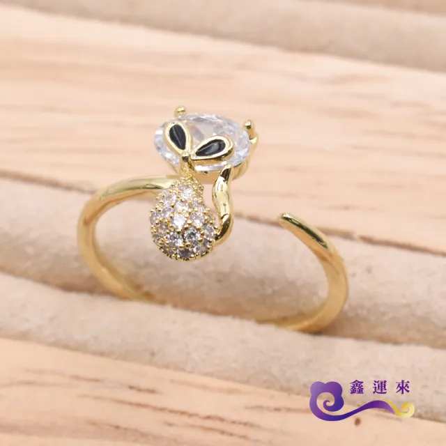 【鑫運來】◎晶鑽貓咪造型戒指