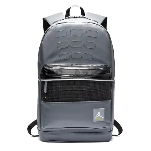 【NIKE 耐吉】NIKE JORDAN 4 BACKPACK COOL GERY 後背包 4代 皮革 雙肩 筆電包 灰(9A0280-479)