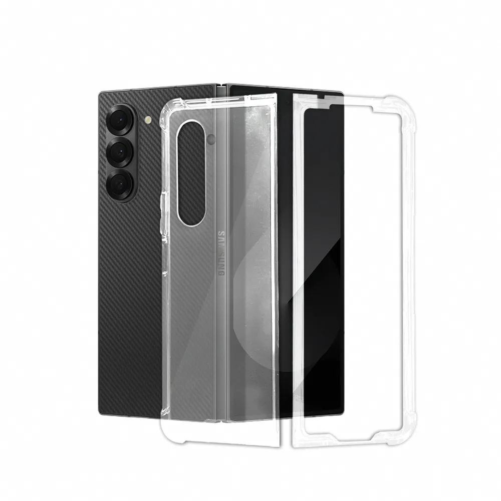 【Timo】SAMSUNG三星 Galaxy Z Fold6專用 透明防摔手機殼+螢幕保護貼二件組
