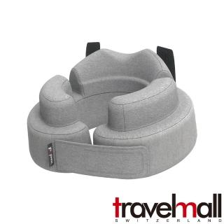 【Travelmall】3D包覆環保舒適記憶枕-灰(加高包覆頭頸部位)