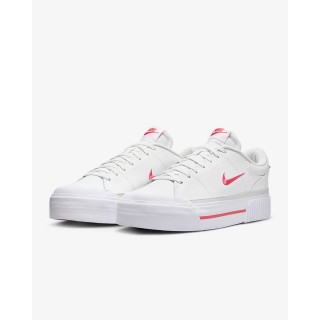 【NIKE 耐吉】運動鞋 休閒鞋 女鞋 WMNS COURT LEGACY LIFT 白 粉紅 厚底 增高 小白鞋(FV5526102)