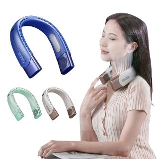 【ASUSE】涼感渦輪掛脖風扇 冰瓷頸掛式 靜音便攜大風力降溫電風扇 無葉隨身風扇(母親節禮物)