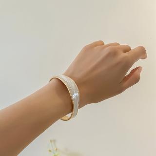 【KT DADA】白色手鐲 閨蜜手鍊 琅手環 個性手環 不規則手環 女生禮物 開口手鐲 C型手環 開口