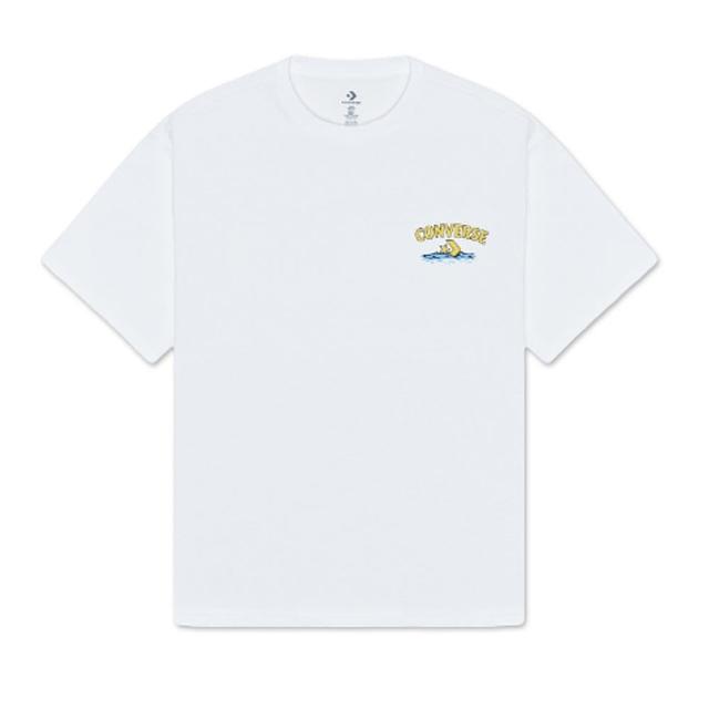 【CONVERSE】HIGH SUMMER RIVER TOURS TEE 短袖上衣 男 白色(10026675-A02)