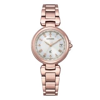 【CITIZEN 星辰】XC Sakura pink 光動能 電波對時 萬年曆女錶 27.8MM(EC1037-69A)
