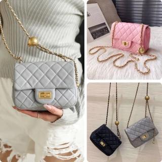 【LEEHER】女生/包包/小方包/小金球包包/小香風包包/菱格包包/鏈條包/側背小包包/羊皮小包包/白