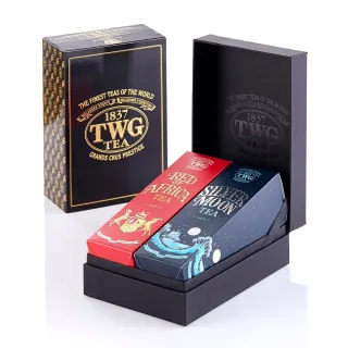 【TWG Tea】時尚茶罐雙入禮盒組 非洲南非國寶茶100g+銀月綠茶100g(南非國寶茶+綠茶)