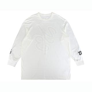 【Y-3 山本耀司】Y-3 GFX藝術草寫壓印字LOGO純棉圓領長袖T恤(平輸品/男款/白)