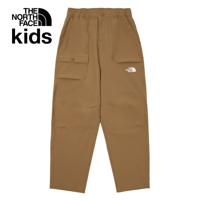 【The North Face 官方旗艦】北面兒童棕色UPF防曬休閒長褲｜87Z2173(抗UV)