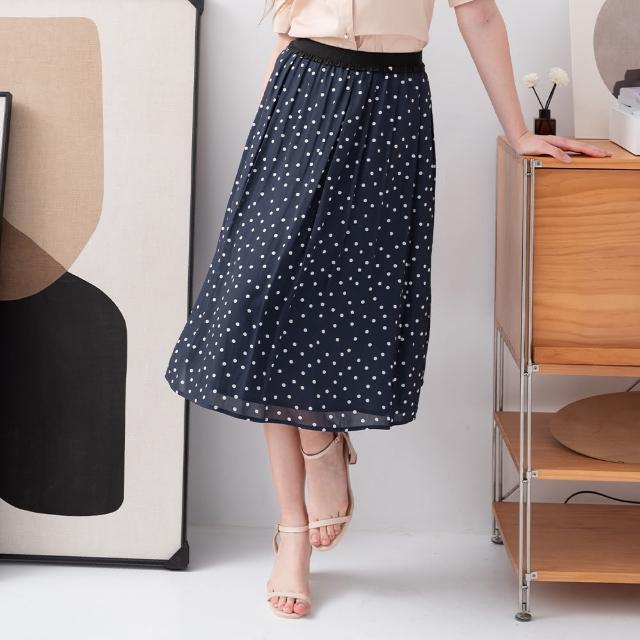 【perng yuh 芃諭名品】怡然俏感 圓點印花 雪紡圓裙(2024 AW Collection｜3C秋冬新品上市)