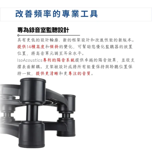 【IsoAcoustics】ISO-130 喇叭架 四吋以下適用／讓音場更清晰(ISO130 音響 桌上型喇叭架 隔音 監聽 喇叭墊)