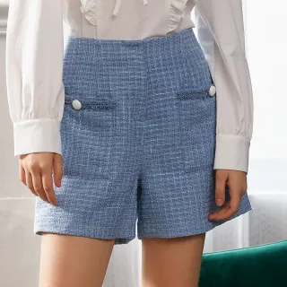 【H2O】小香風粗花呢短褲 #3658006(粉/藍色)